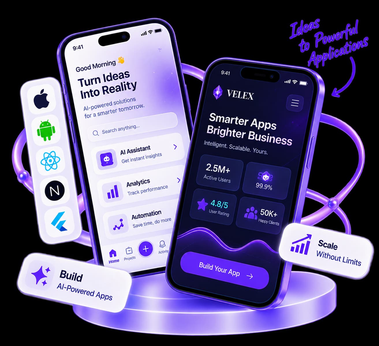 App Development — workflow and platform architecture illustration