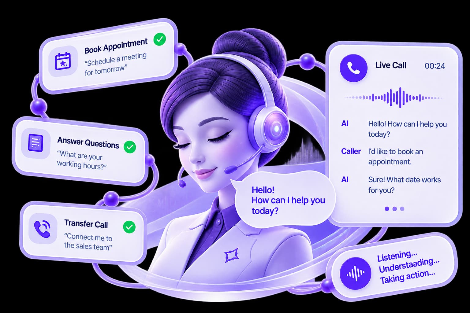 AI Receptionist — workflow and platform architecture illustration